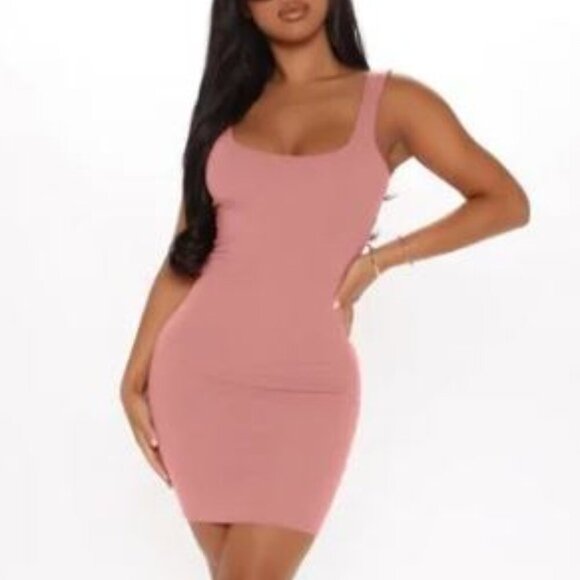 Love Tree Berry Pink Ribbed Bodycon Mini Dress Women's Size M - Picture 1 of 8
